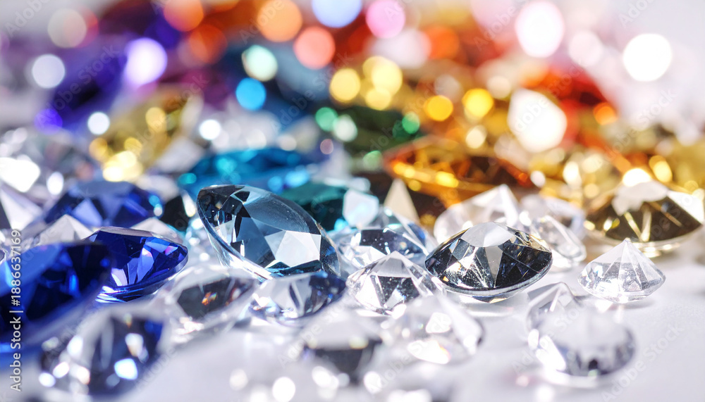 Fototapeta premium glowing colored shiny diamonds