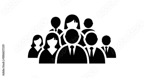 Diverse Group of People Icon representing Teamwork, Community, Business Network, Social Connection, and Collaboration