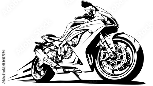 Sleek and powerful motorcycle illustration showcasing speed and design elements.