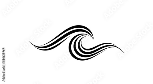 Stylized Black Wave Illustration.