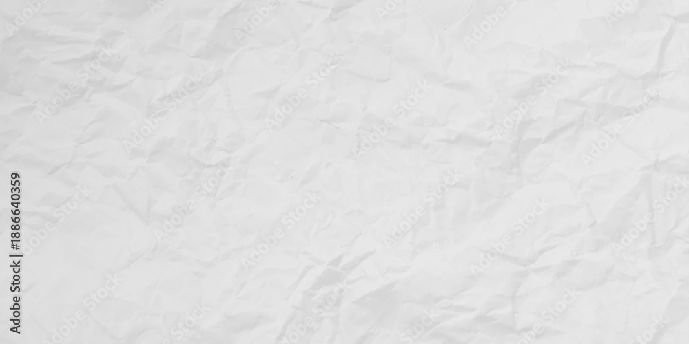Obraz premium White clean crumpled paper background. Horizontal crumpled empty paper template for posters and banners. Vector illustration