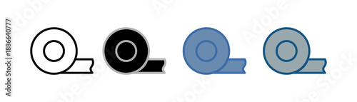 

tape icon set multiple style collection with adhesive packing design