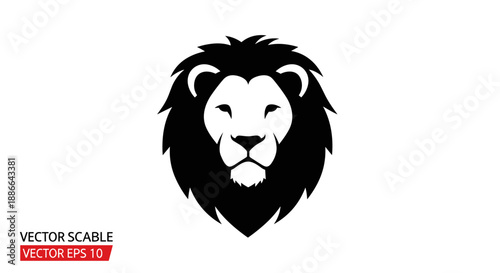 Stylized Black and White Lion Head Emblem.