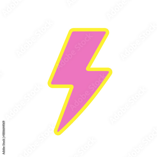 Pink lightning bolt vector icon with yellow outline. Free Download Pink lightning bolt vector icon with yellow outline. - GFXLoad