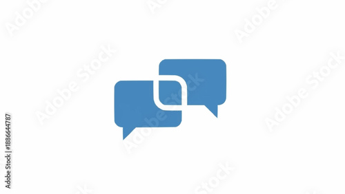 Blue speech bubbles linked together.