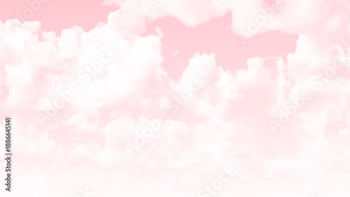Pink sky and white cloud detail in background with copy space. Sugar cotton pink clouds background. Sky Nature Landscape Background. The summer heaven with colorful clearing sky. Vector illustration.