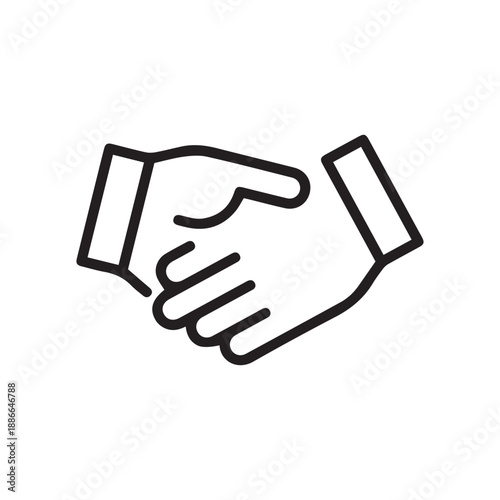 Business handshake line icon, outline vector sign, linear style pictogram isolated on white. Agreement, Shaking hands symbol, logo illustration. Editable stroke