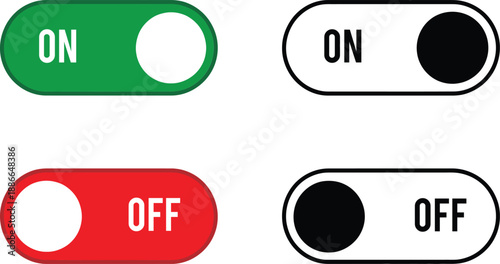 Tableau sur toile On Off Toggle Switch Buttons UI Interface Icons Set
