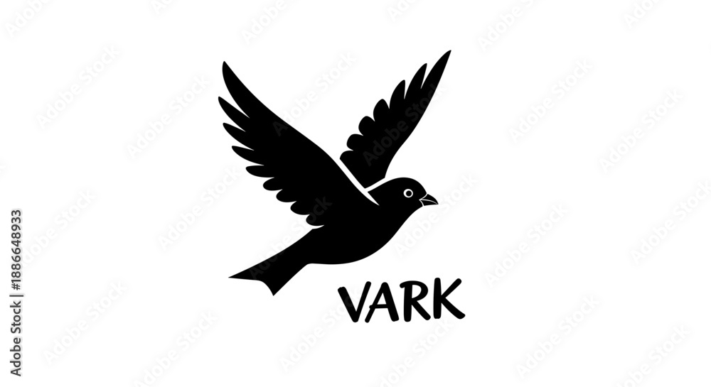Obraz premium Vark Logo Silhouette of a Bird in Flight.