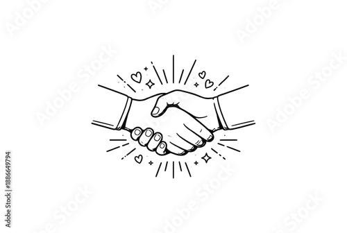 Two hands touch a line illustration symbolizing relational perception. 