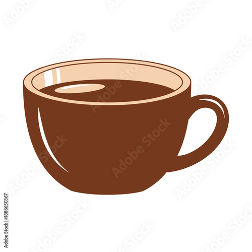 Cozy Brown Coffee Cup with Dark Beverage, Morning Warmth