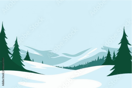 Mountain covered with snowy. Mountain landscape. Illustration of snowy mountain landscape.