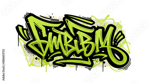 Vibrant Graffiti Art Dynamic Lettering with Bold Outlines and Energetic Splatters.