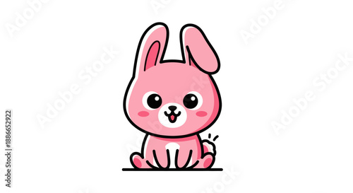 Cartoon pink bunny illustration