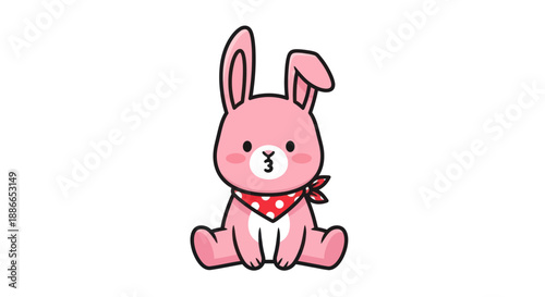 Cartoon pink bunny illustration