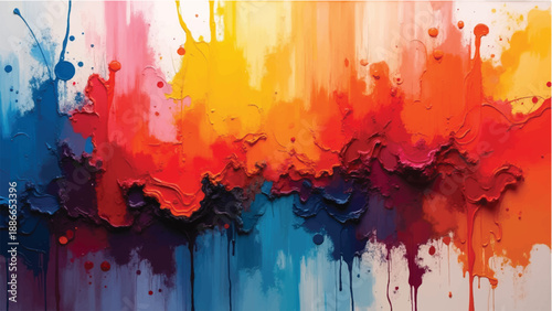 Abstract colorful painting with colorful paint splash. Abstract colorful gradient for modern artful design.