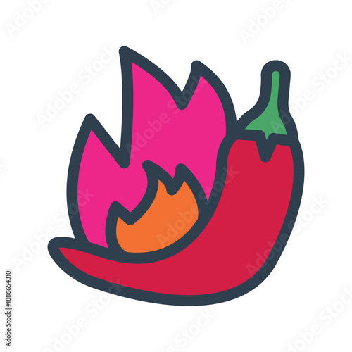 chilli hot icon design illustration simple