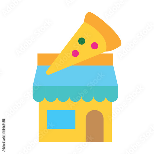 pizza shop icon design illustration simple