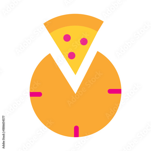 pizza time icon design illustration simple