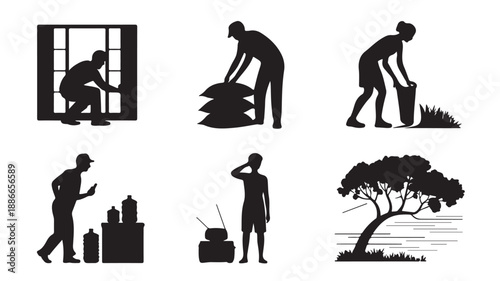vector silhouettes of people