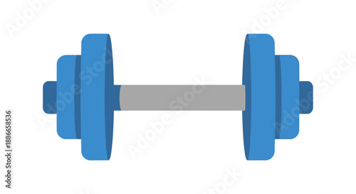 Blue Dumbbell Isolated on White Background for Fitness and Exercise.