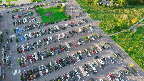 Wallpaper Mural Large parking area full with cars Torontodigital.ca
