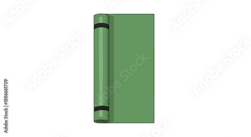 Green Book with Blank Cover on White Background.