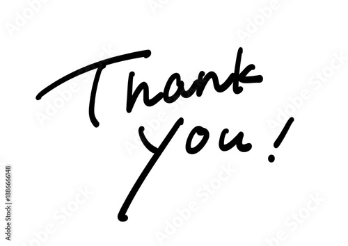 Obraz na plátně Handwritten thank you lettering – dynamic and joyful typography　
