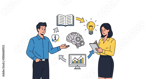 Man and Woman Discussing Business Ideas.