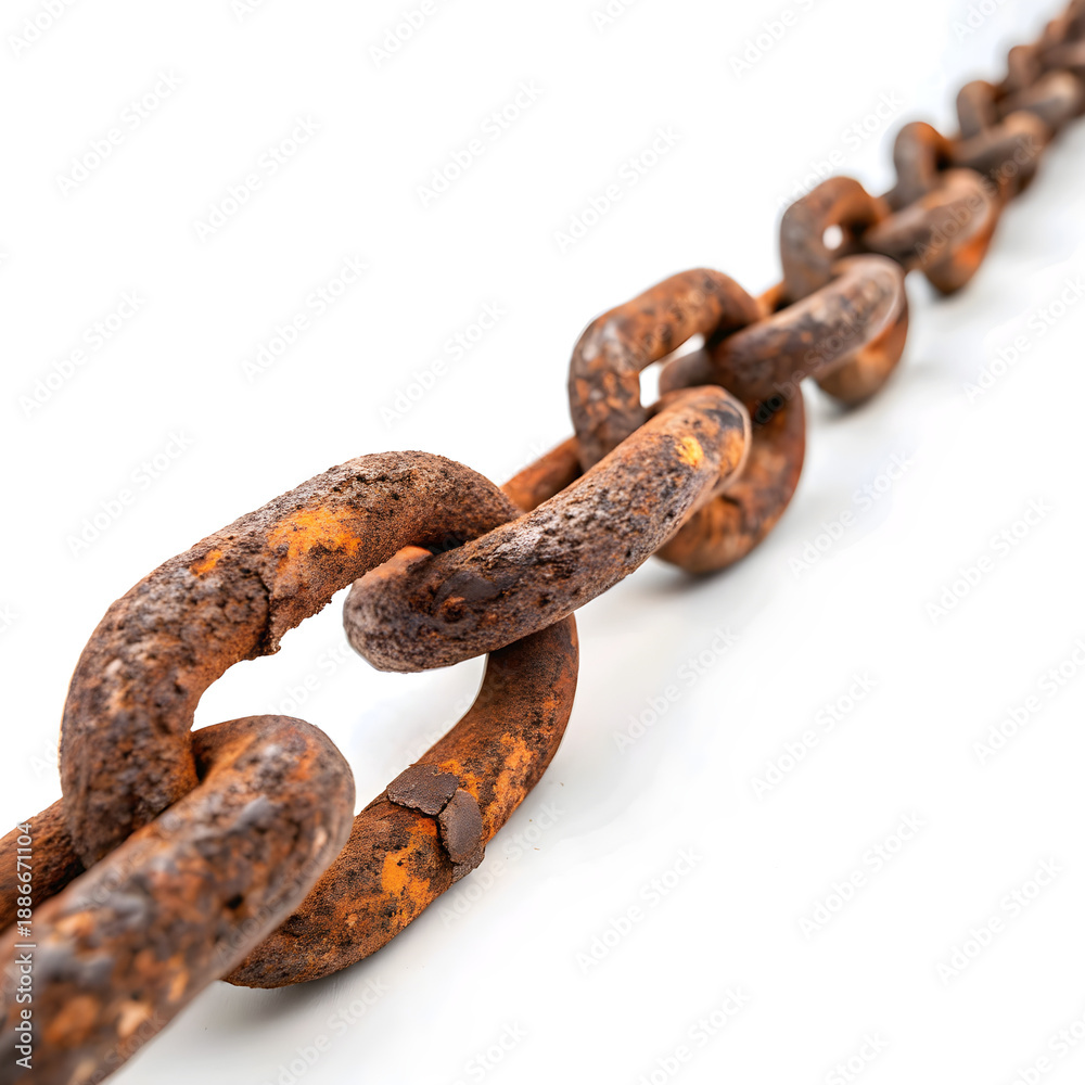 Fototapeta premium rusty chain isolated on white