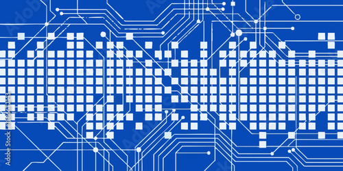 Global network connection illustration showcasing technology and circuitry from a top-down viewpoint
