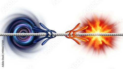 Rope Breaking with Explosive Force and Tension.