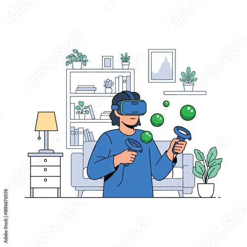 Immersive Virtual Reality Experience in a Modern Living Room