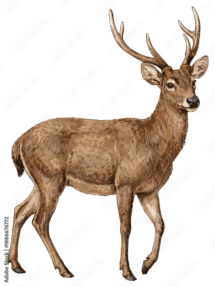 Obraz premium Cervus timorensis illustration art