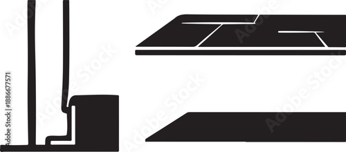 Modern minimalist architecture with sleek black and white design