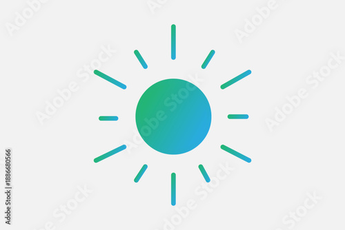 The graphic consists of a central solid circle surrounded by twelve radiating lines (rays) of equal length.