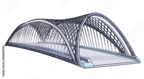 Innovative 3D printed steel pedestrian bridge with a complex lattice structure.