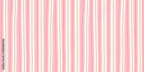 Stripe pattern with different abstract, vertical pink cream lines, retro, art, design for decoration, wrapping paper, print, fabric or textile, modern texture, illustration