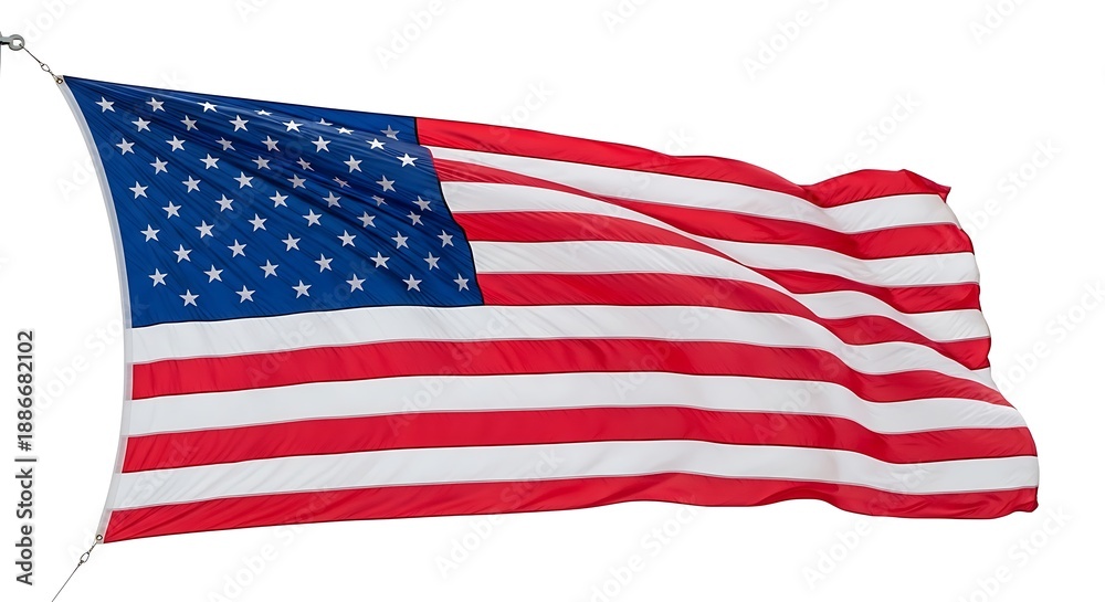 Fototapeta premium Memorial day tribute american flag waving high in honor of fallen heroes