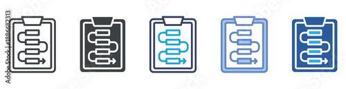 Planning icon set multiple style collection