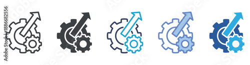 Development icon set multiple style collection