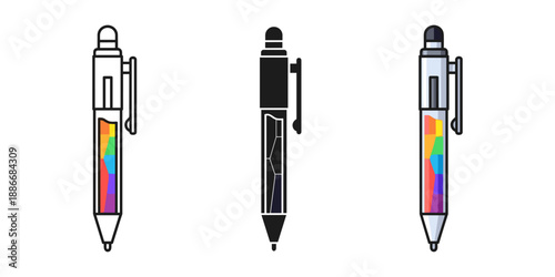 Stylish Vector Illustration of Pens and Stylus