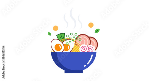 Cartoon ramen bowl illustration