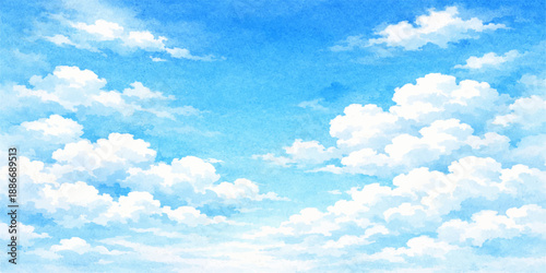 Peaceful cloud formation over blue sky suitable for wallpaper and design background