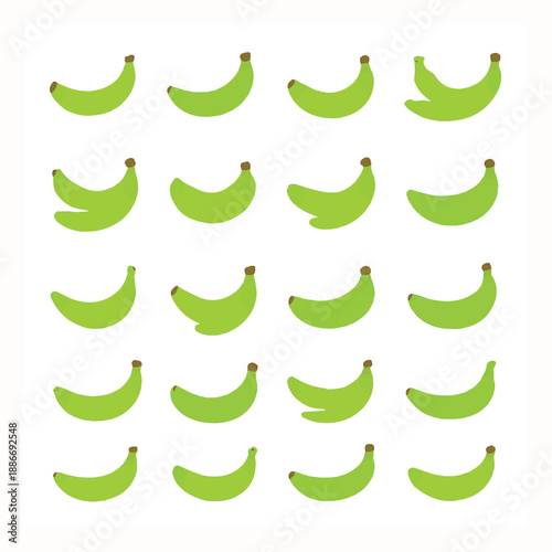 Seamless green banana pattern in a fresh organic vector style for food and nature designs