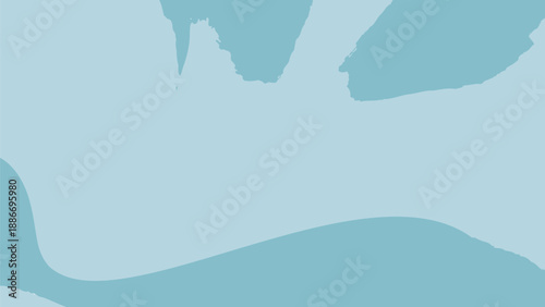 Light blue abstract background with wavy shapes and silhouettes