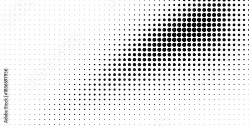 Halftone pattern with gradient effect in black and white tones