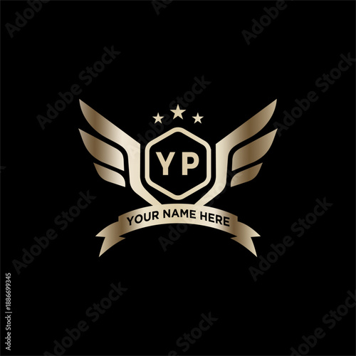 YP Initials Eagle Logo Icon Education Stock Vector