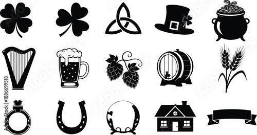 St patrick's day symbols and icons