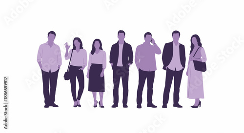 Diverse group of professionals standing together, representing teamwork and business collaboration